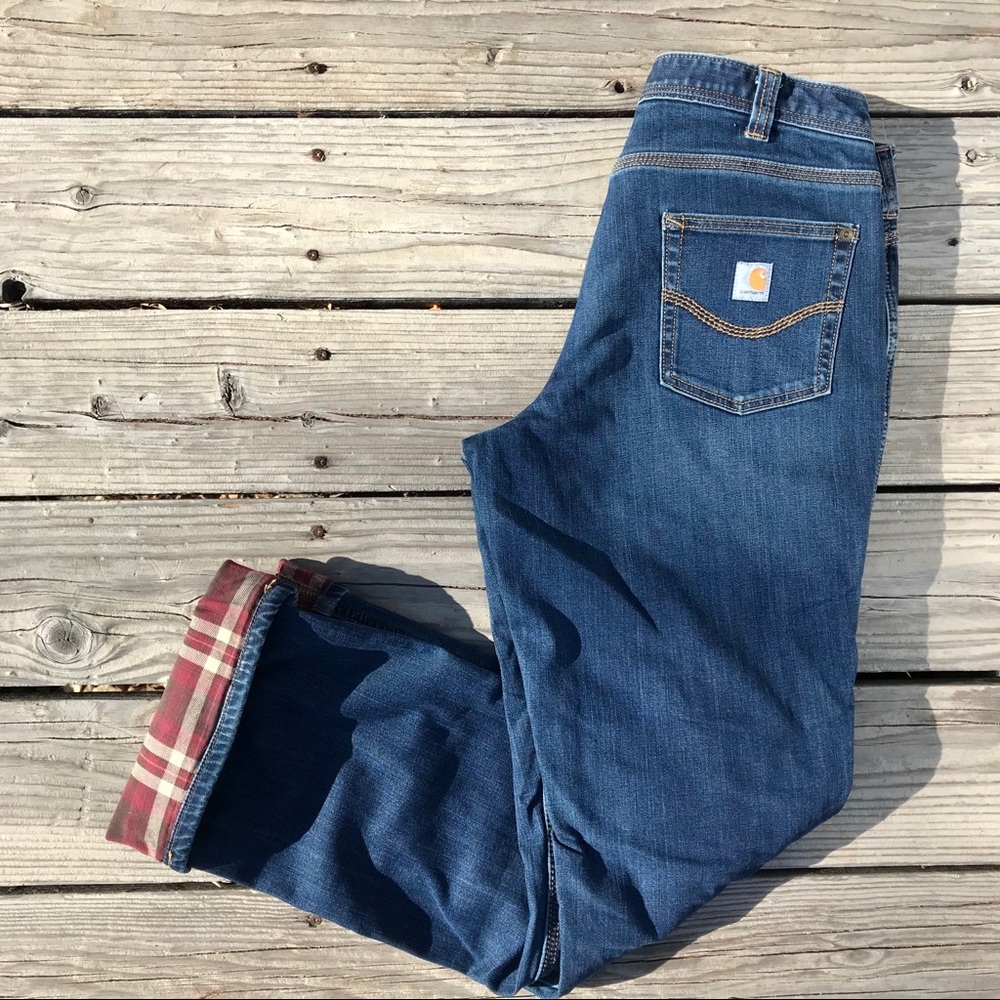 Carhartt Flannel Lined Jeans 6 Tall